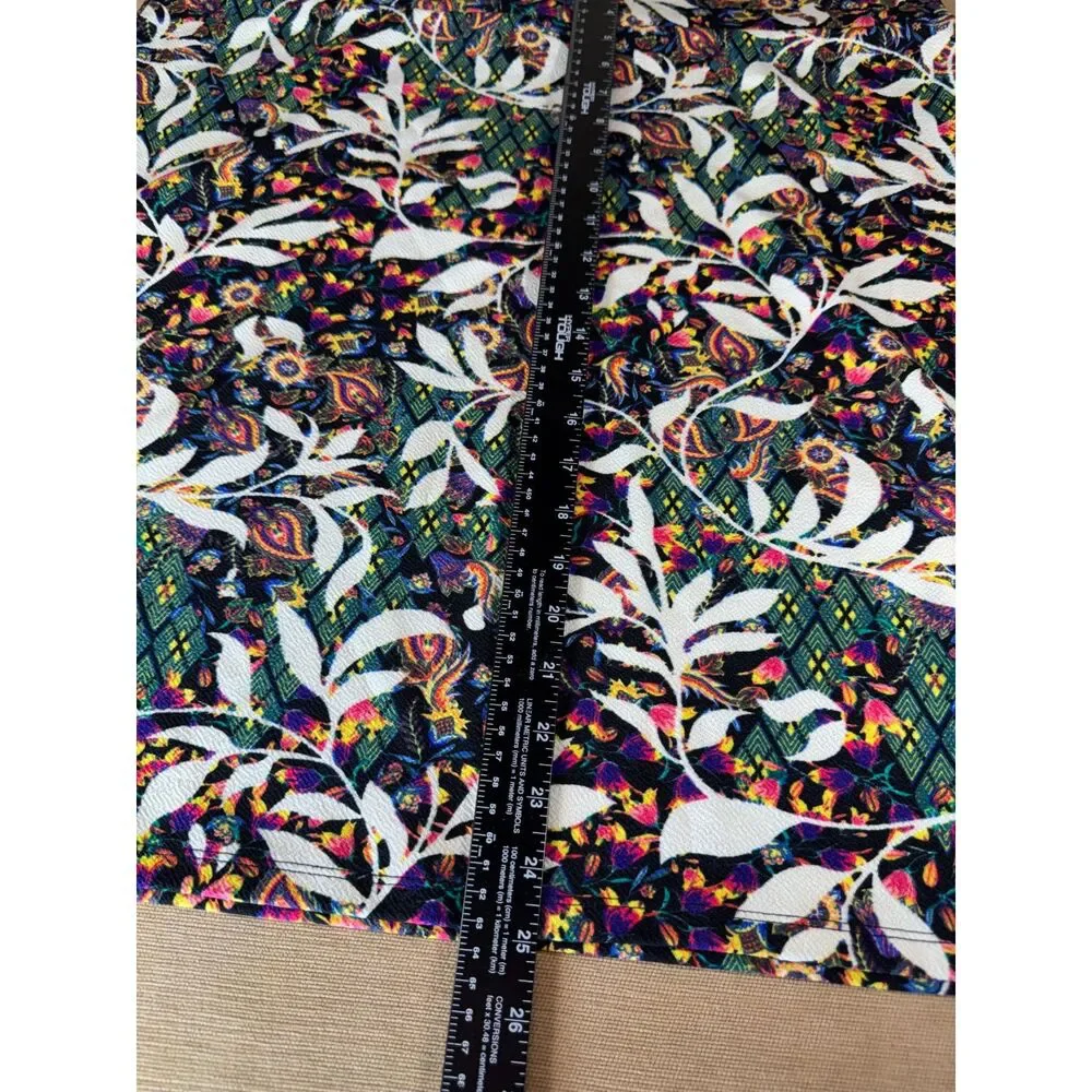 LuLaRoe Skirt, Multicolored Black, orange, pink, green, blue, Size 3XL